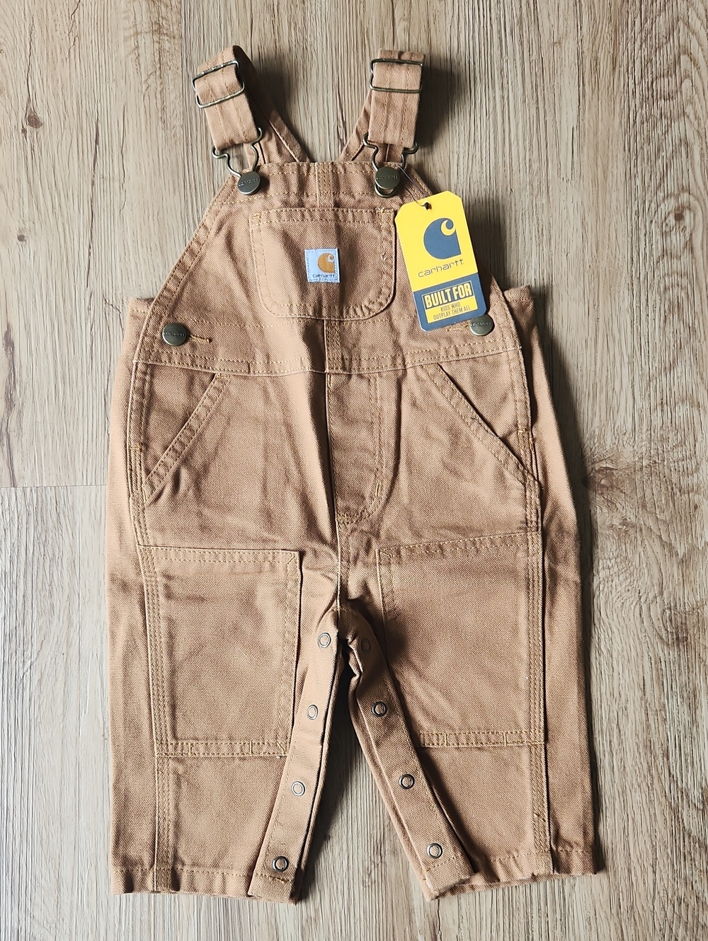 NWT Carhartt Baby Brown Canvas Bib Overalls - 6M
